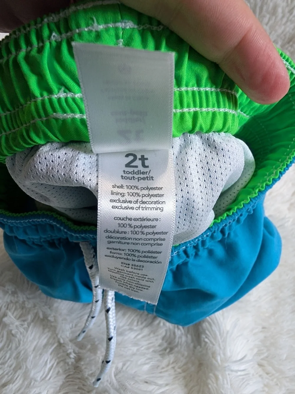 Carter's Bright Blue Swim Shorts Trunks with Drawstring Size 2T